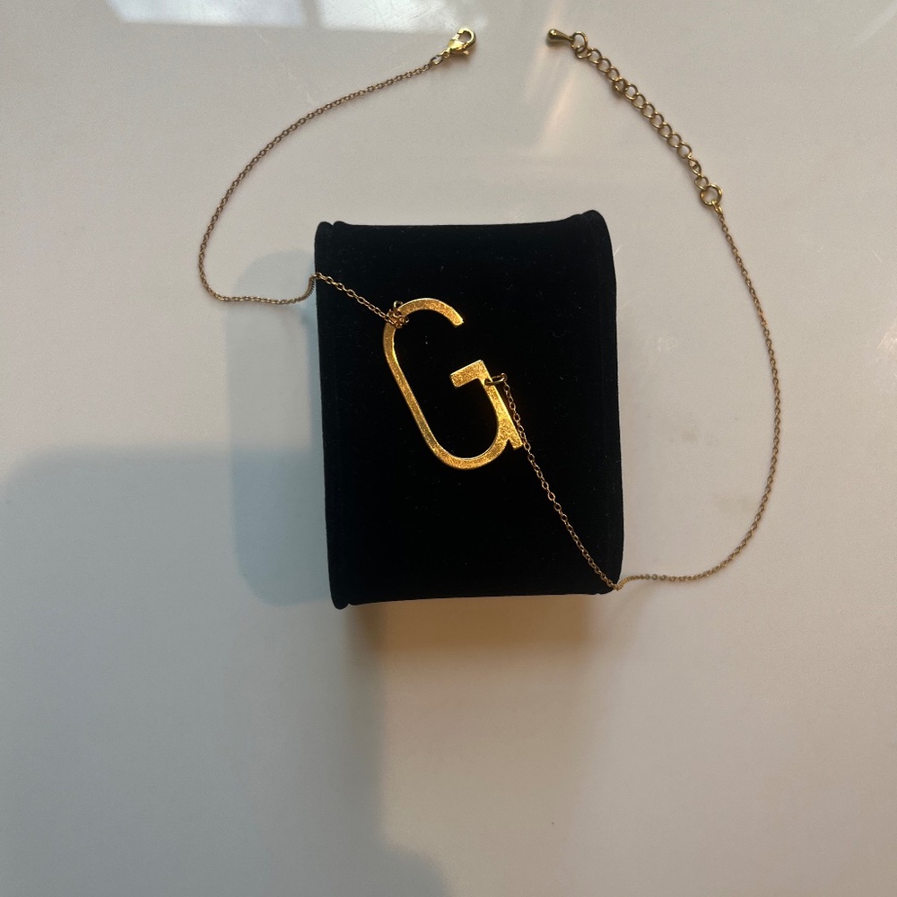 Initial Gold Necklace “G”